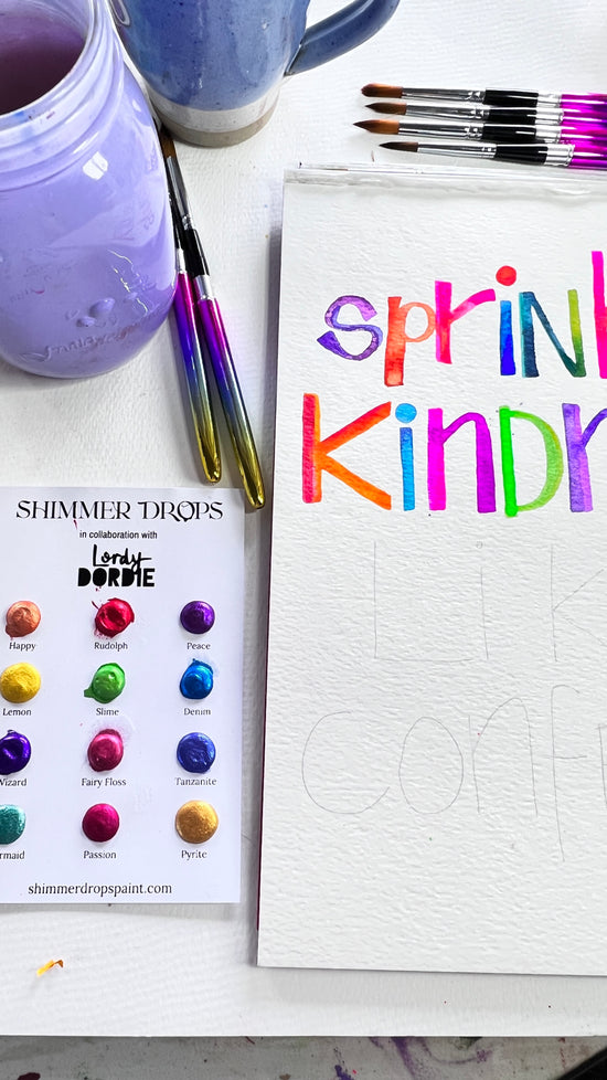 Shimmer Drops Paint x Lordy Dordie Sample Dot Card