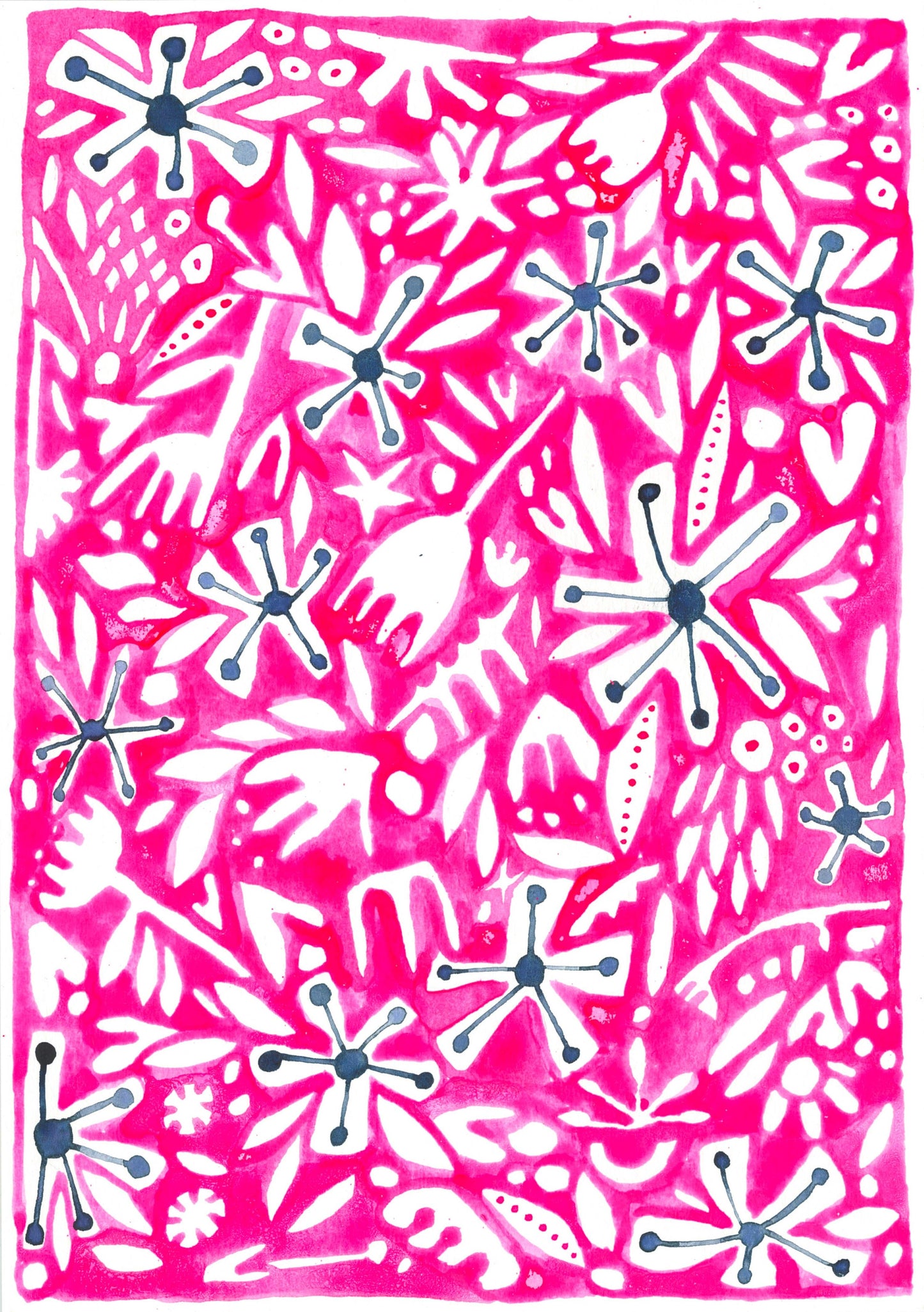 "Island Time (Pink)" Original Watercolour Artwork on Paper (A5: 14.8x21cm)