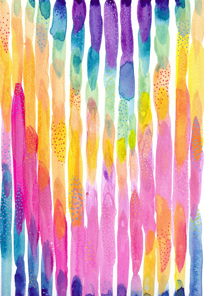 "Waterfall" Original Acrylic Artwork on Paper (A4: 21x29.7 cm)