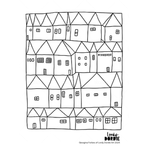 LITTLE VILLAGE Colouring-In Sheet (PDF Download)