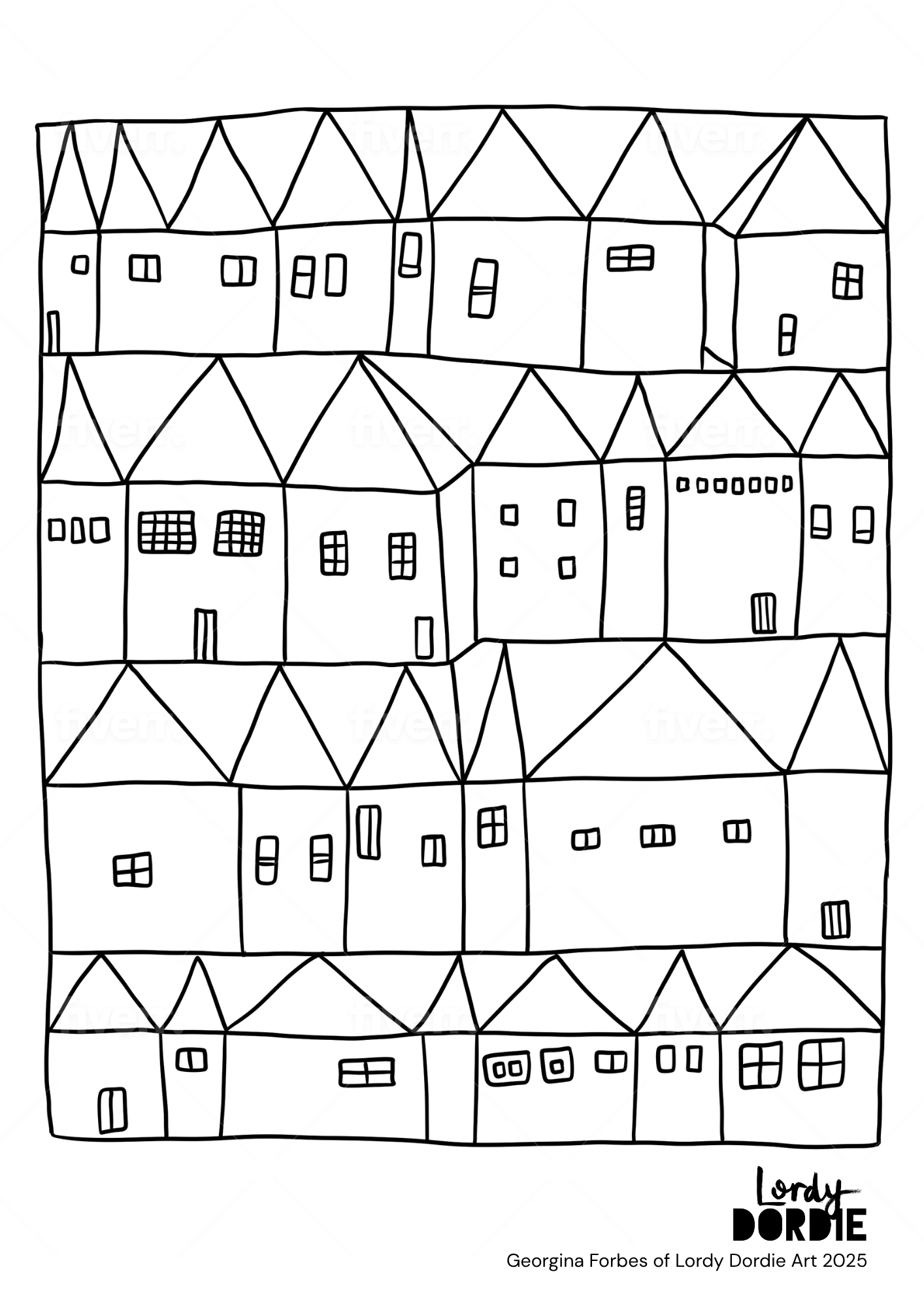 LITTLE VILLAGE Colouring-In Sheet (PDF Download)