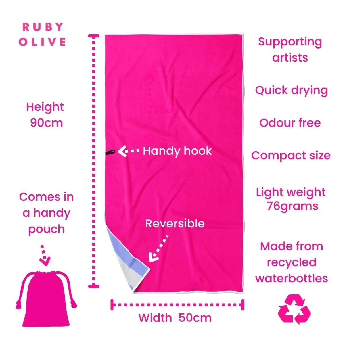 Ruby Olive x Lordy Dordie Blooming Hour Quick Dry Small Microfibre Towel