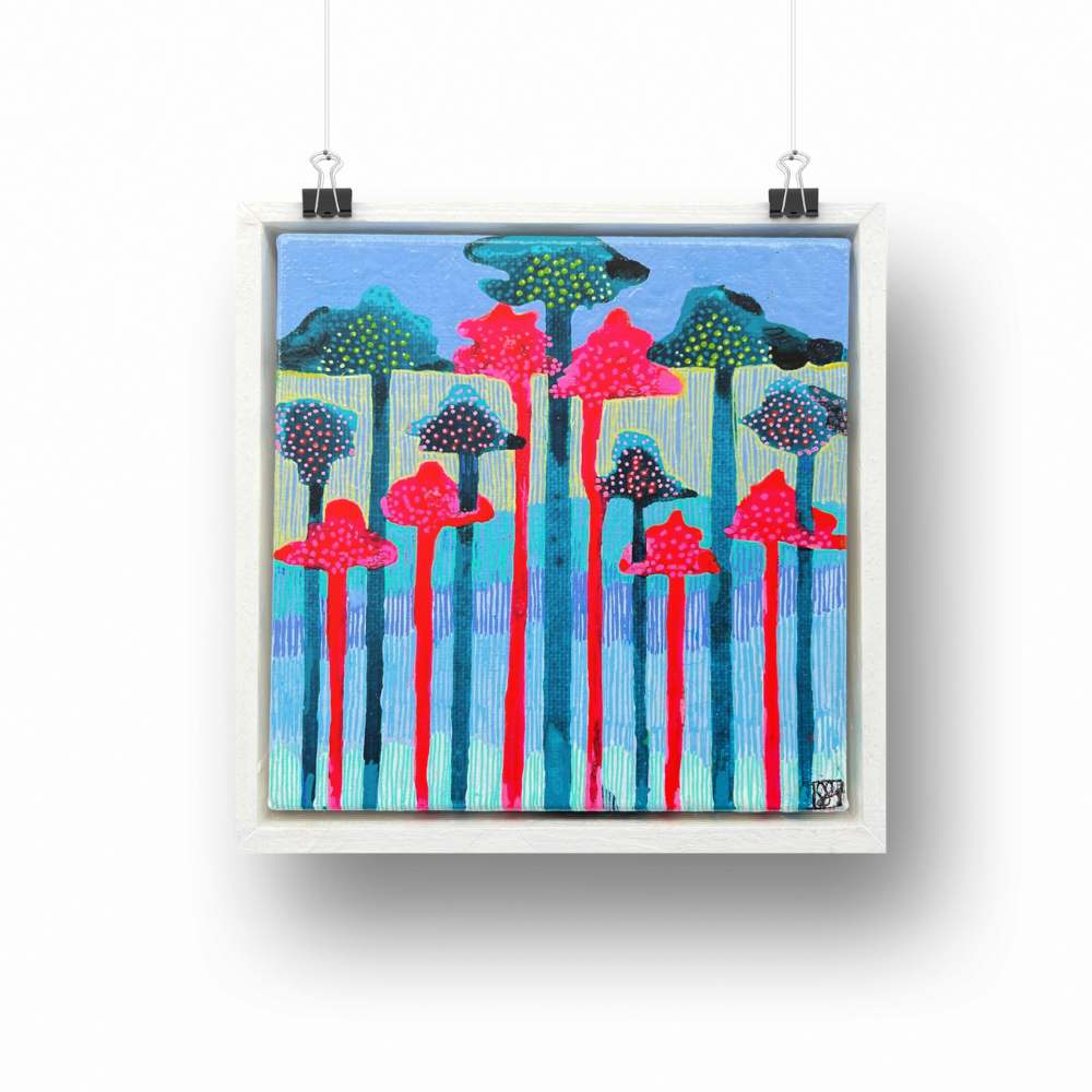 "Treetops" Wall Art - Original Small Acrylic Canvas Painting | Buy Canvas Paintings Online