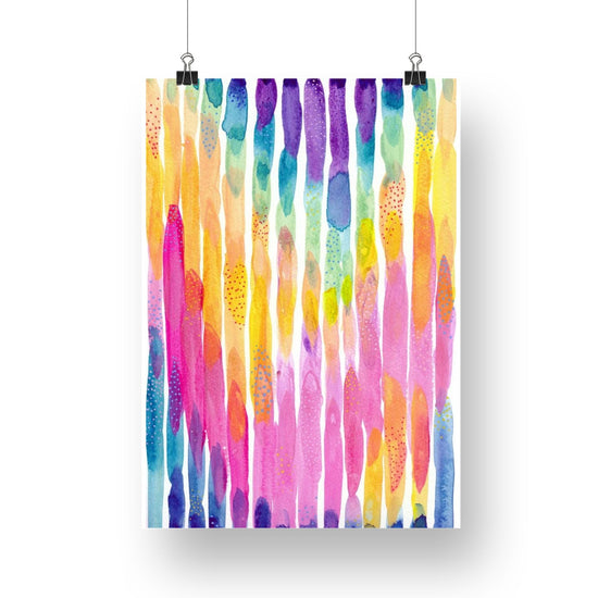 "Waterfall" Original Acrylic Artwork on Paper (A4: 21x29.7 cm)