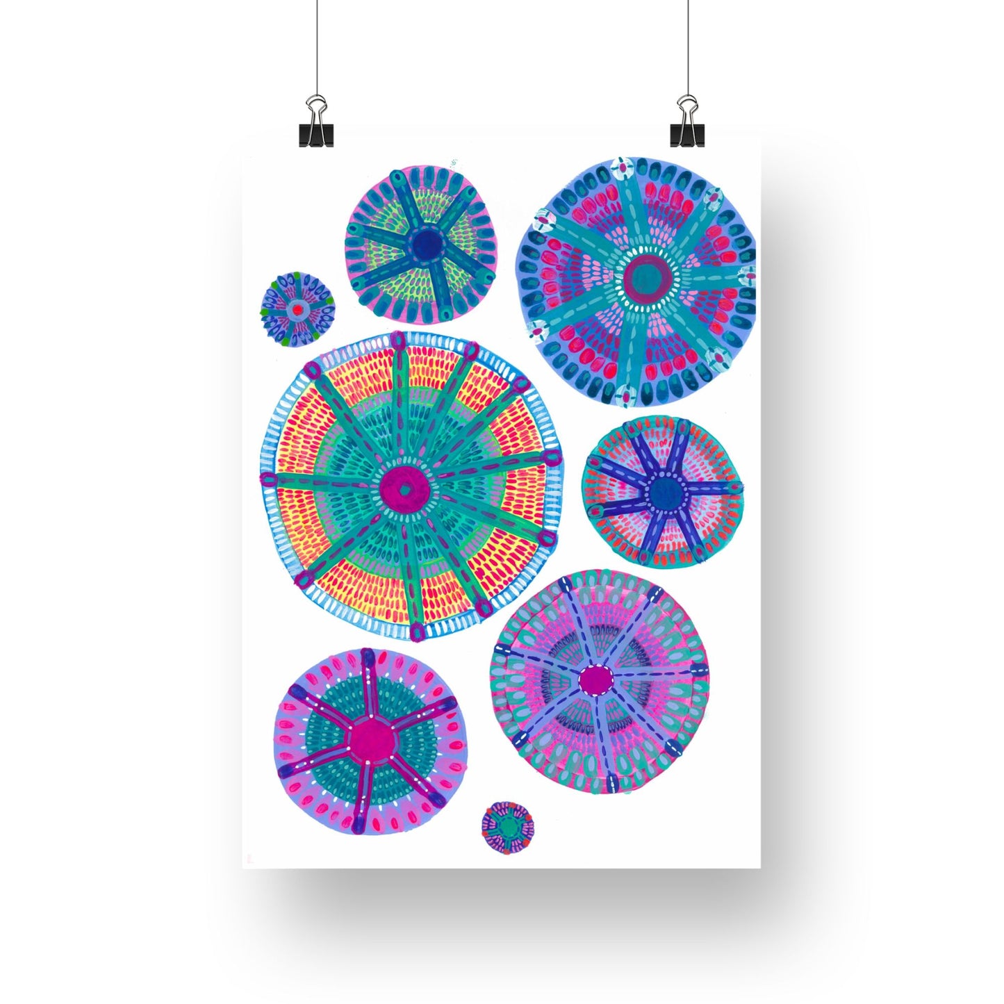 "Fireworks" Original Mixed Media Artwork on Paper (A4: 21x29.7 cm)