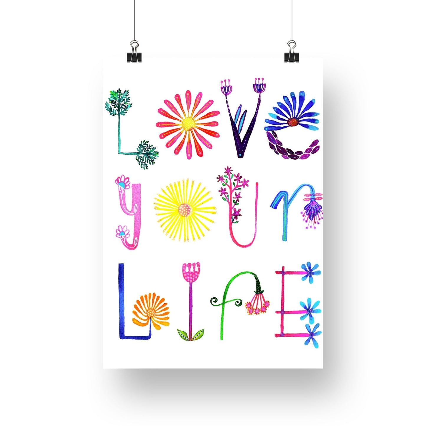 "Love Your Life" Original Watercolour Artwork on Paper (A4: 21x29.7 cm)