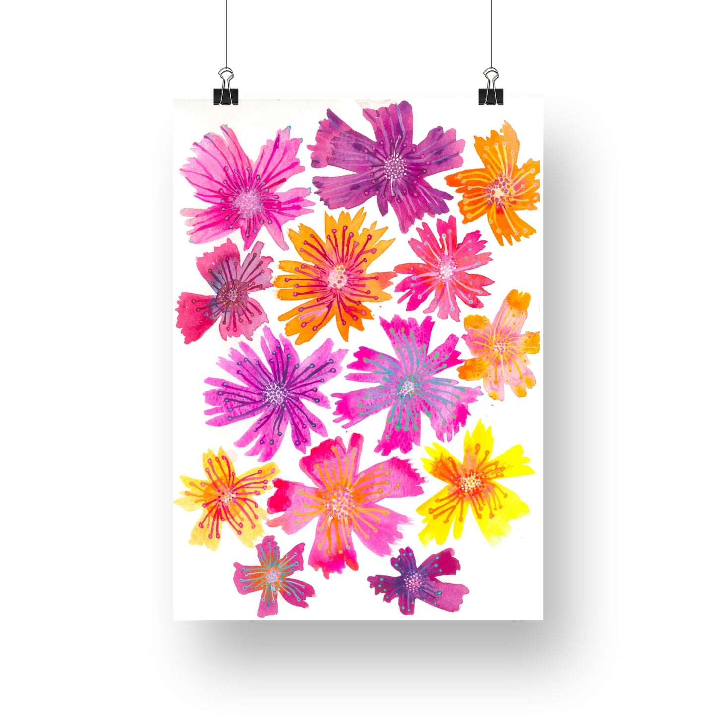 "Paper Daisies" Original Watercolour Artwork on Paper (A4: 21x29.7 cm)