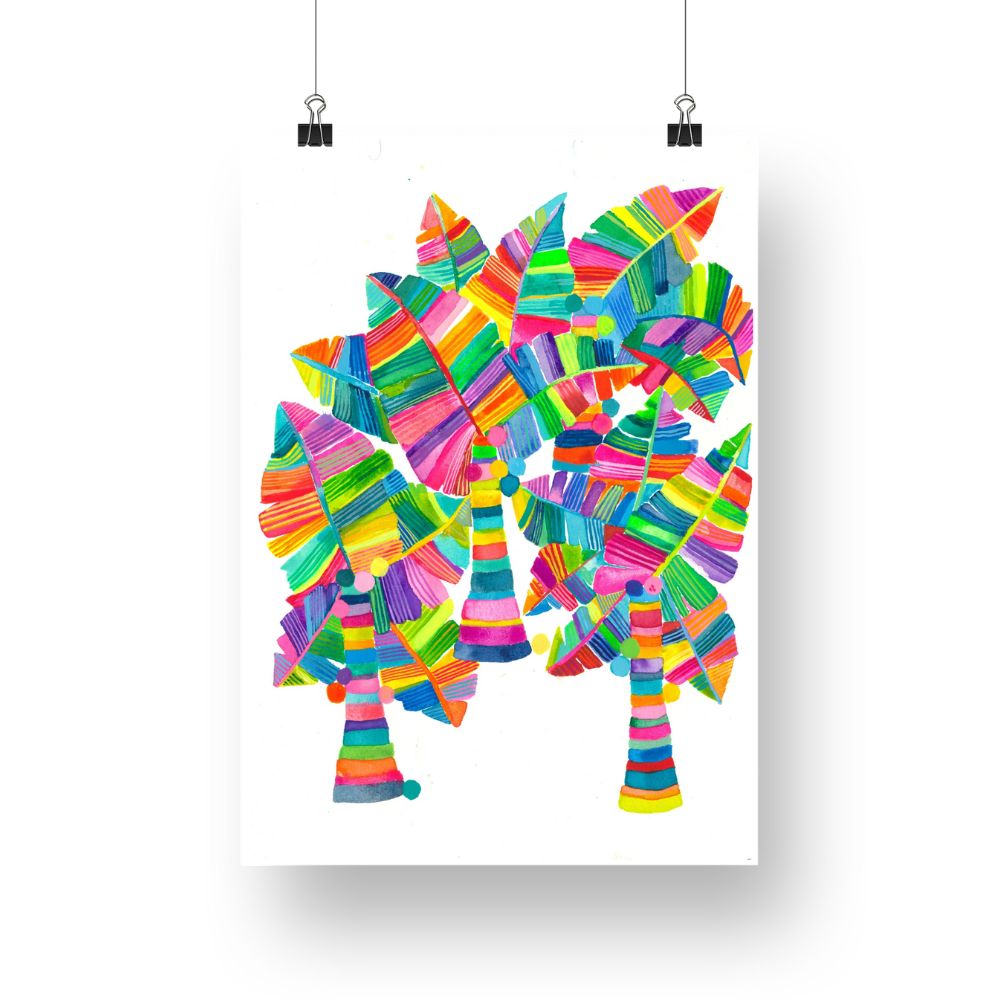 "Hot Tropic" Original Watercolour Artwork on Paper (A4: 21x29.7 cm)