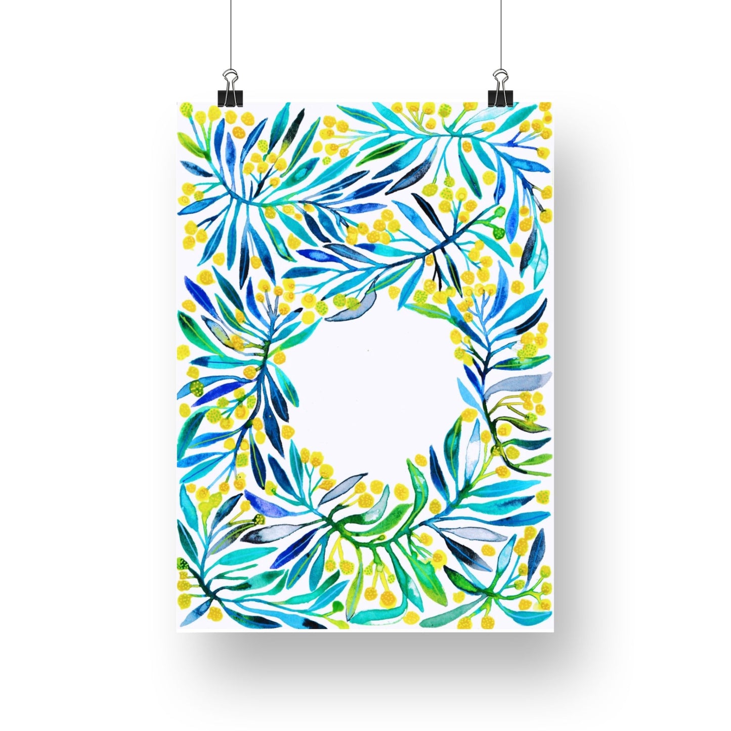 "Wattle Web" Original Watercolour Artwork on Paper (A5: 14.8x21cm)