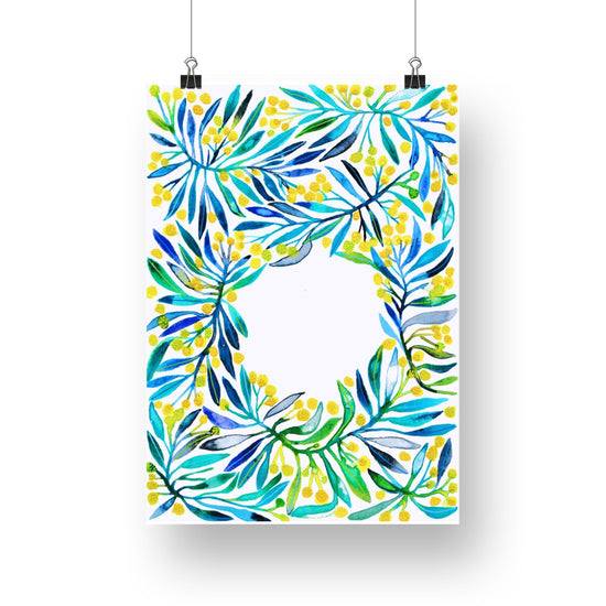 "Wattle Web" Original Watercolour Artwork on Paper (A5: 14.8x21cm)