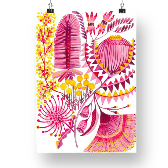"Wandering Wildflowers" Original Watercolour Artwork on Paper (A4: 21x29.7 cm) | Australian Artwork Online