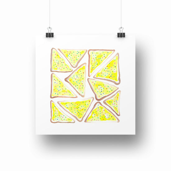 "Fairy Bread" Original Acrylic & Watercolour Artwork on Paper (Square: 21x21cm)