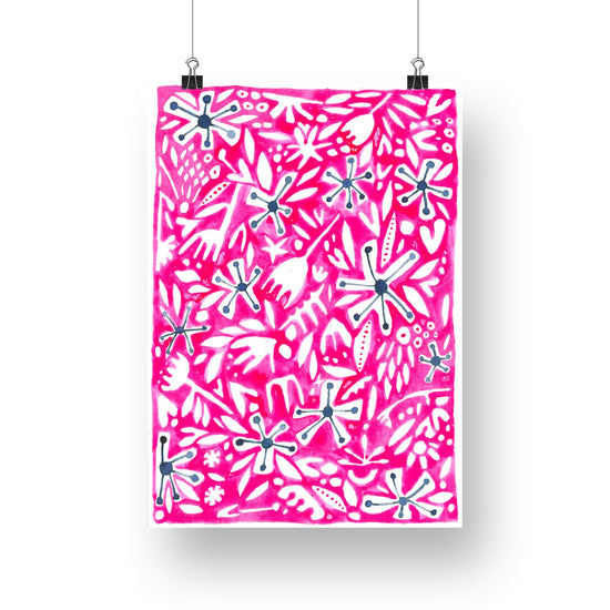 "Island Time (Pink)" Original Watercolour Artwork on Paper (A5: 14.8x21cm)