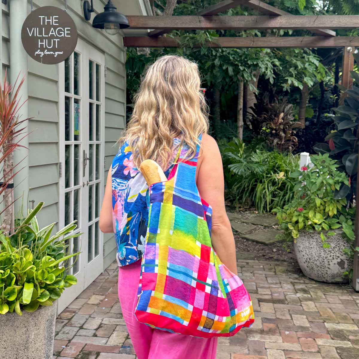 RUBY OLIVE x Lordy Dordie Rainbow Gingham Shopper Bag