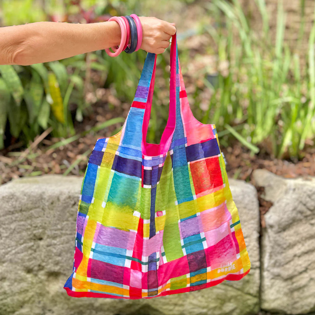 RUBY OLIVE x Lordy Dordie Rainbow Gingham Shopper Bag