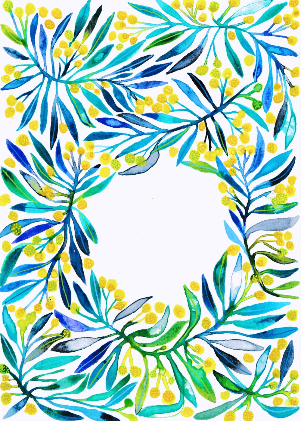"Wattle Web" Original Watercolour Artwork on Paper (A5: 14.8x21cm)