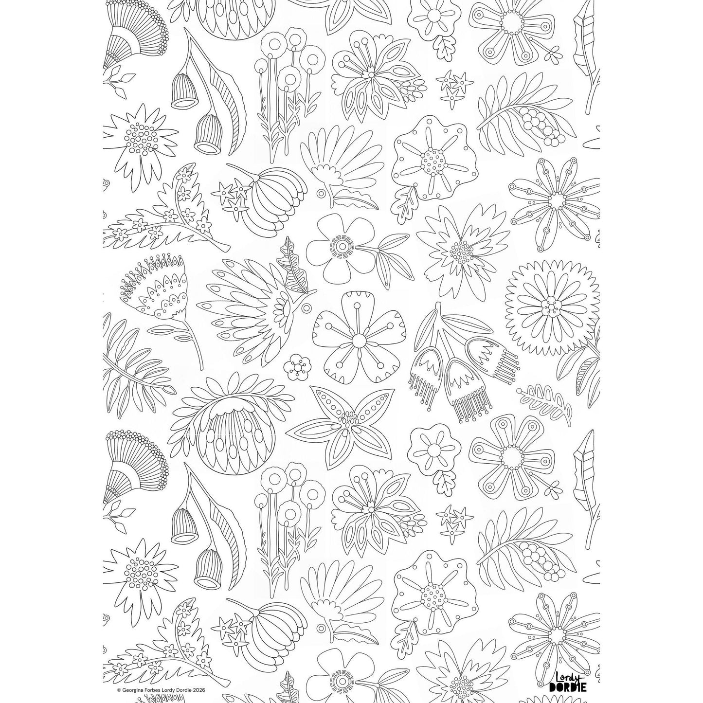 Willowing Arts: Botanicals Colouring & Inspiration Sheet (PDF Download)