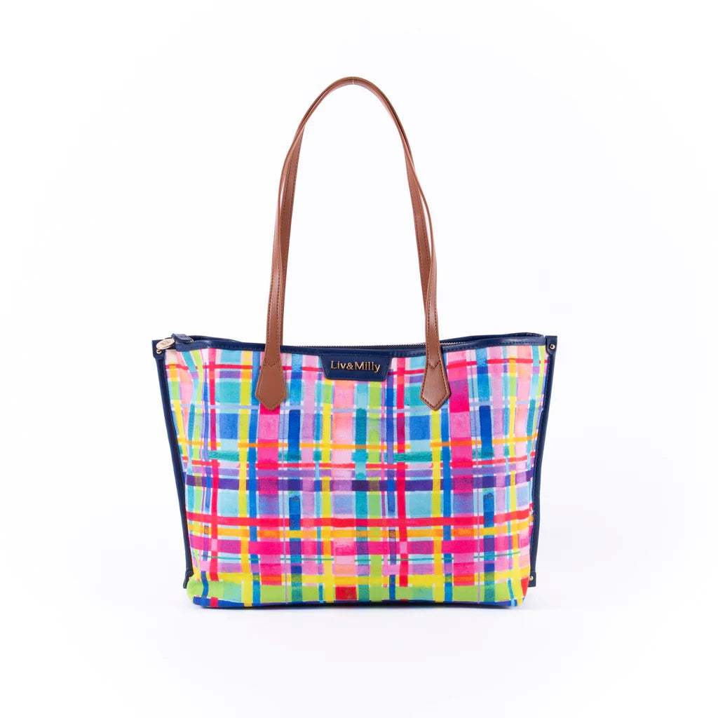 LIV & MILLY x Lordy Dordie ‘Rainbow Gingham’ Tote