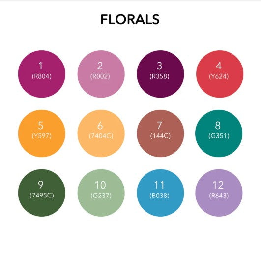 LIFE OF COLOUR Floral Colours Brush Tip Acrylic Paint Pens - Set of 12