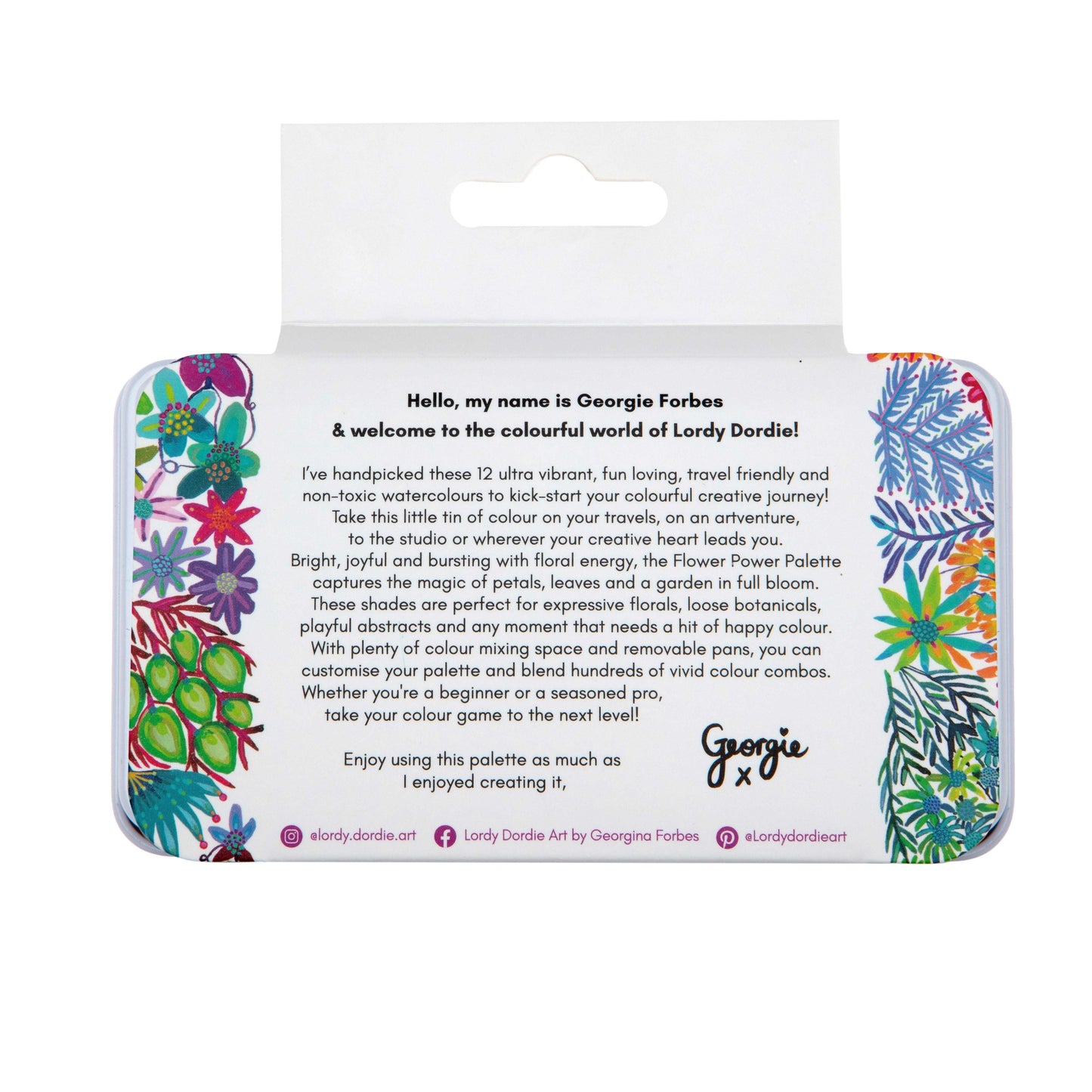 Flower Power floral watercolour travel paint set by Lordy Dordie