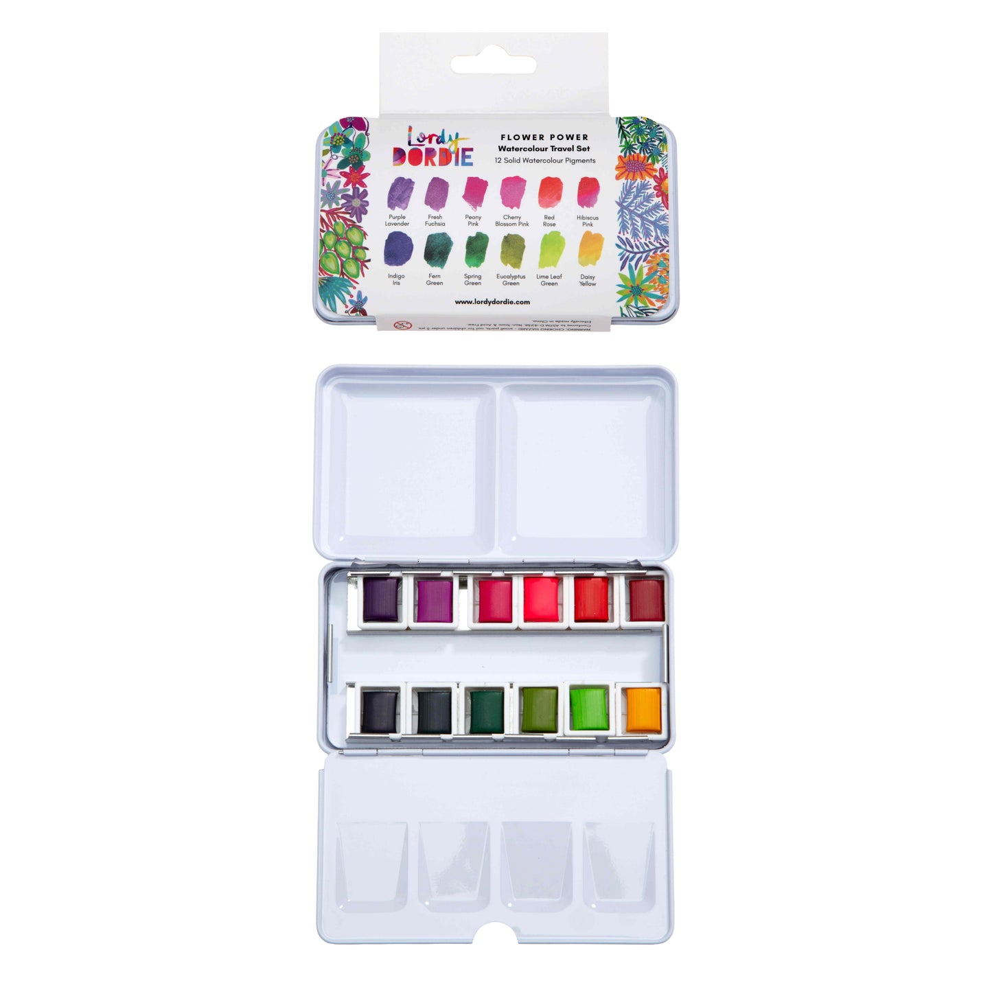 Flower Power floral watercolour travel paint set by Lordy Dordie