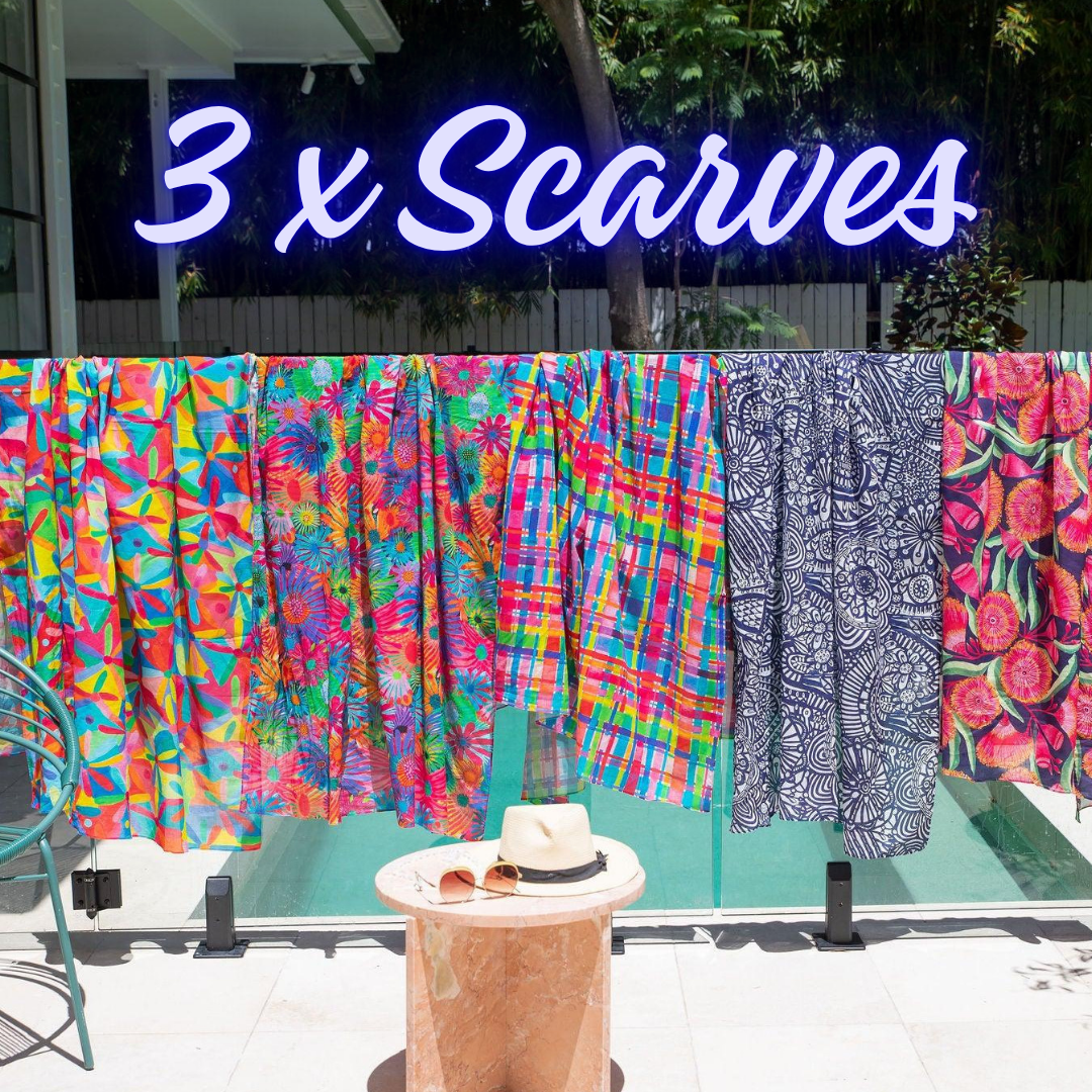 BULK: 3 x  BEACH WRAP / SCARF - Picked at random!