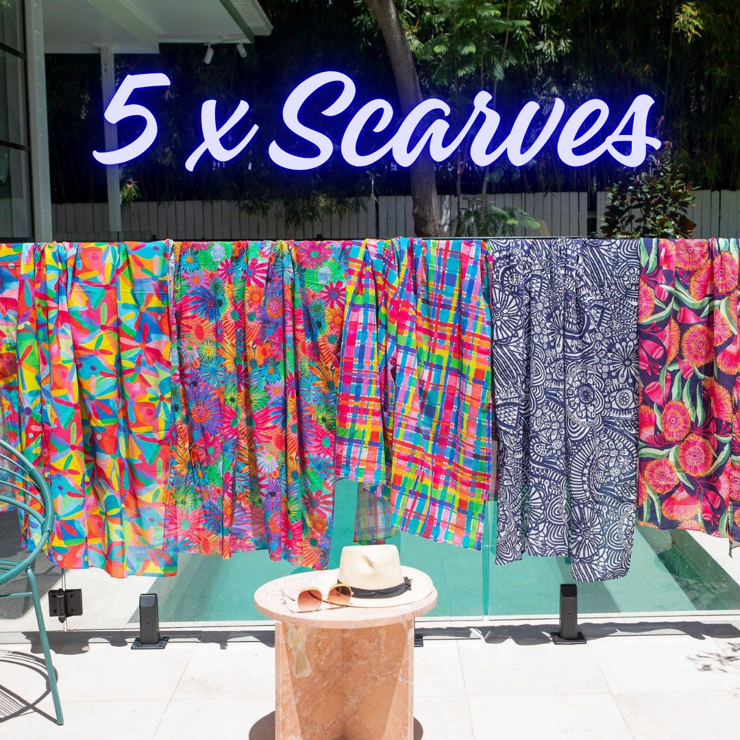 BULK: 5 x  BEACH WRAP / SCARF - Picked at random!