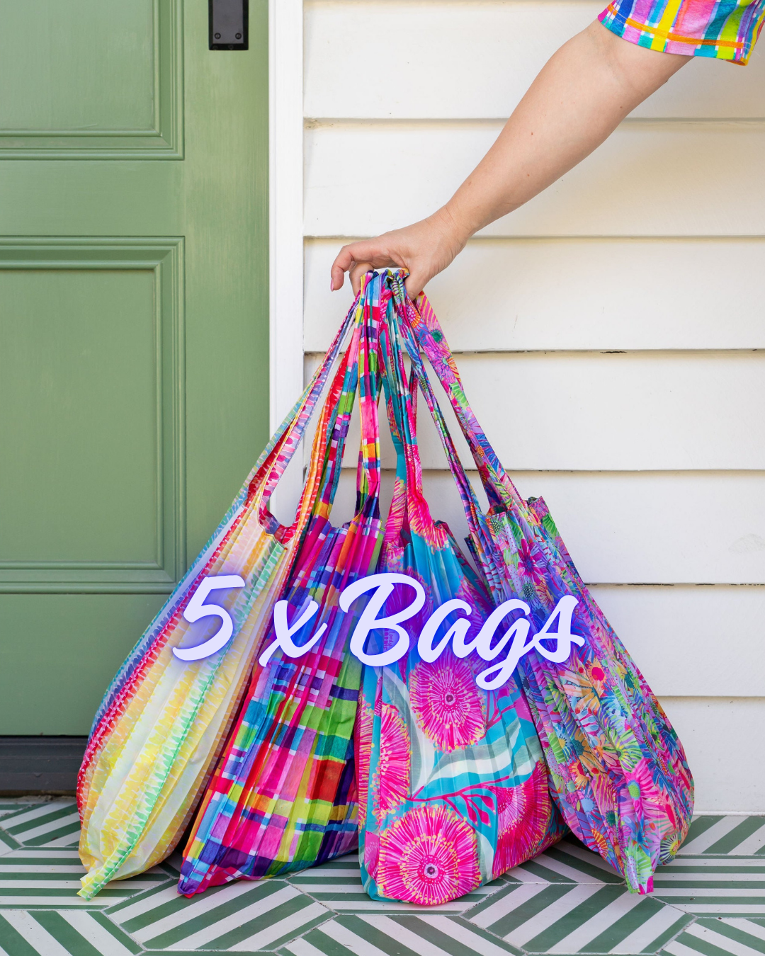 BULK: 5 x Concertina Pleat Tote Bags - Picked at Random!