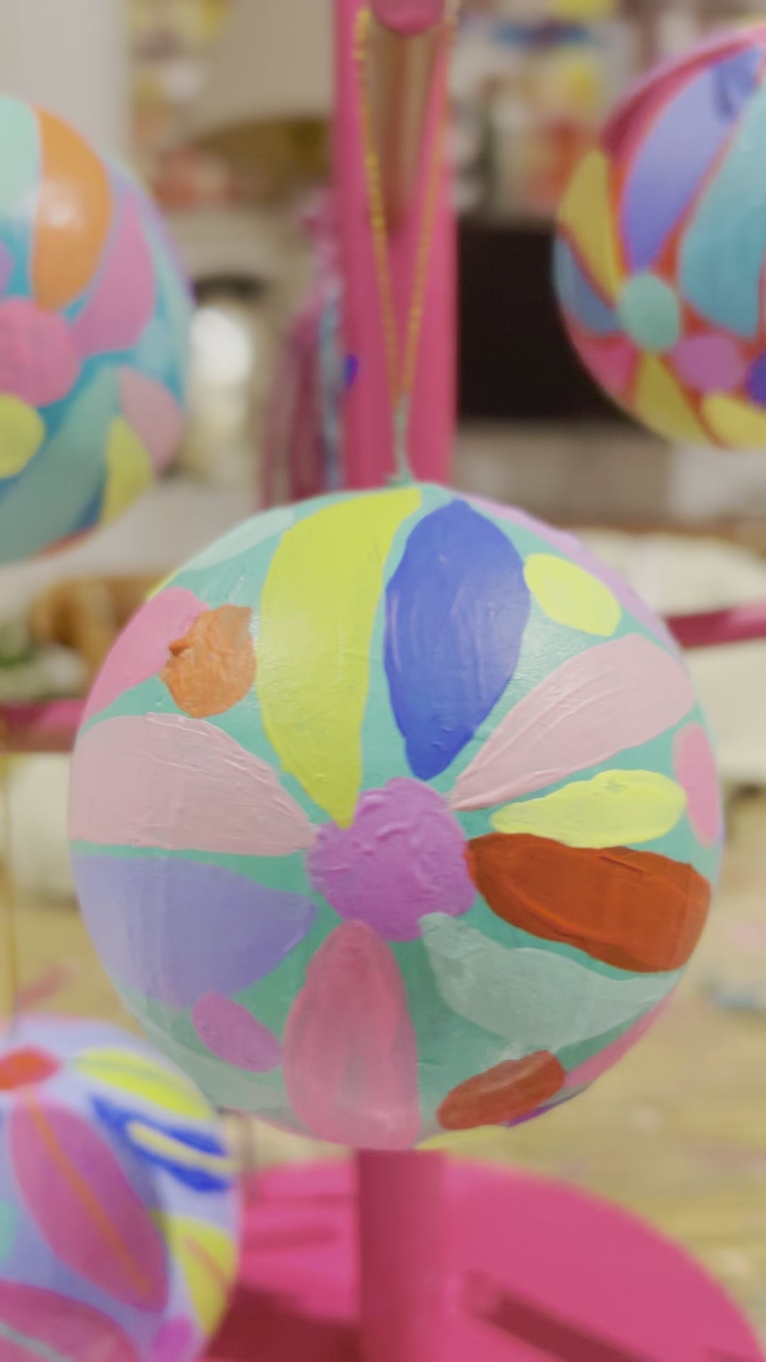 Load and play video in Gallery viewer, Hand-painted Ceramic Baubles &amp;amp; Ornaments Workshop | 2 sessions Saturday 2 Dec @ James Clark Gallery (Stafford, Qld)

