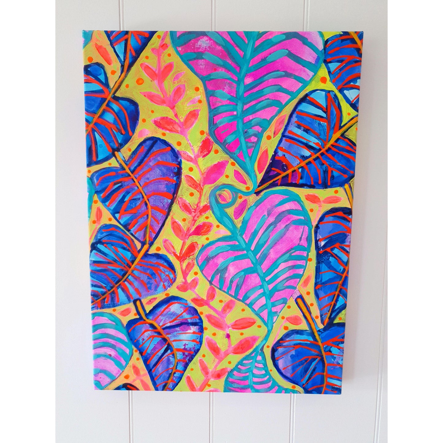 "Tropical Daydream" Wall Art - Original Canvas 2 of 3 (40cm wide X 55cm) - Lordy Dordie Art