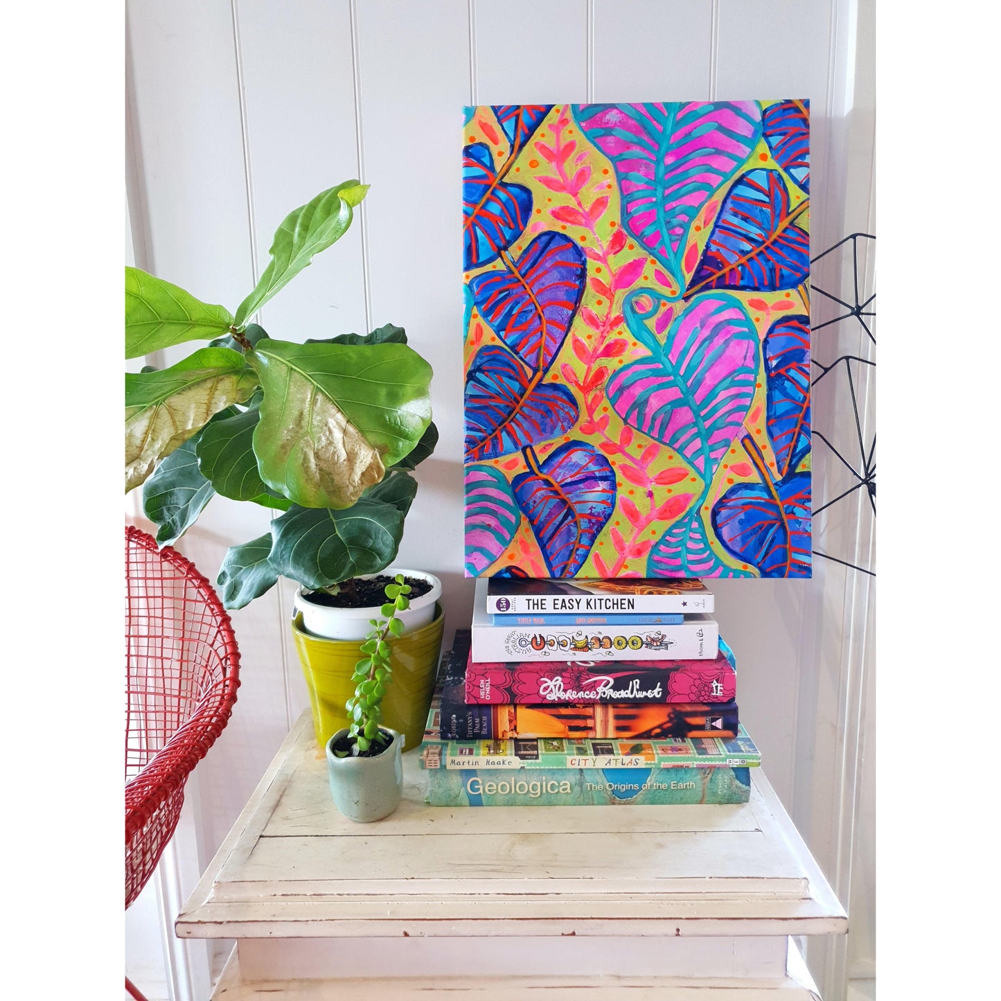 "Tropical Daydream" Wall Art - Original Canvas 2 of 3 (40cm wide X 55cm) - Lordy Dordie Art