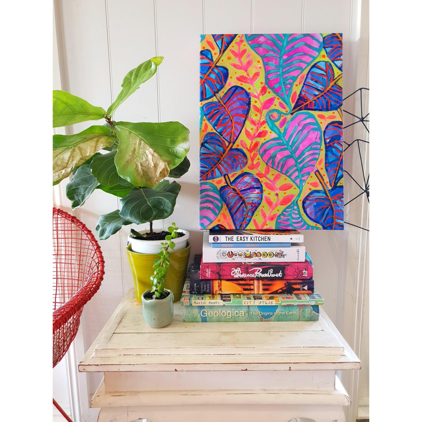 "Tropical Daydream" Wall Art - Original Canvas 2 of 3 (40cm wide X 55cm) - Lordy Dordie Art