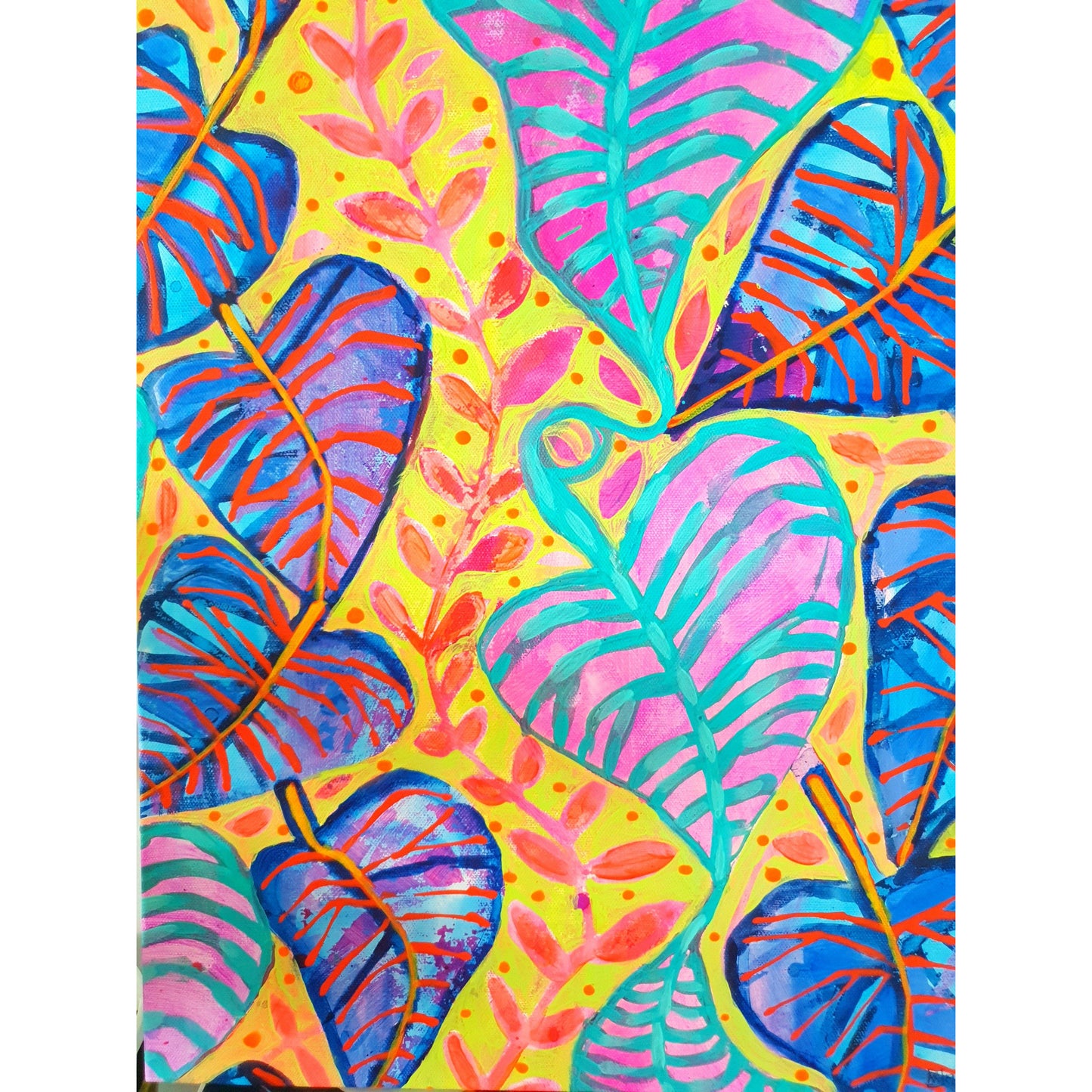 "Tropical Daydream" Wall Art - Original Canvas 2 of 3 (40cm wide X 55cm) - Lordy Dordie Art