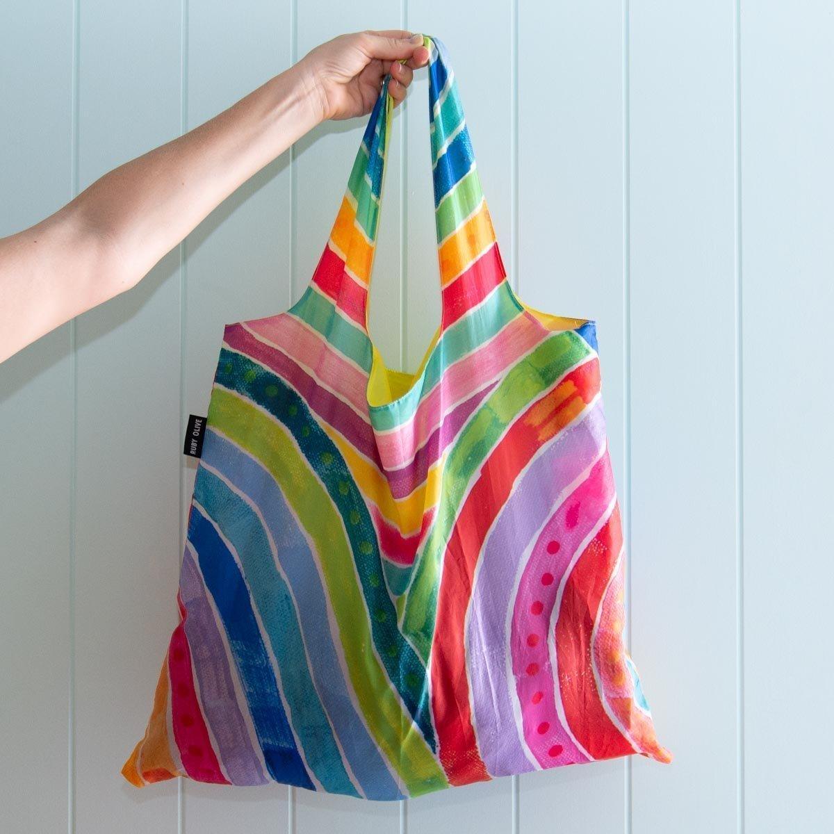 Load image into Gallery viewer, RUBY OLIVE x Lordy Dordie Rainbows Shopper Bag - Lordy Dordie Art
