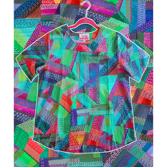 Load image into Gallery viewer, Collage - MEG TUNIC TOP - Lordy Dordie Art
