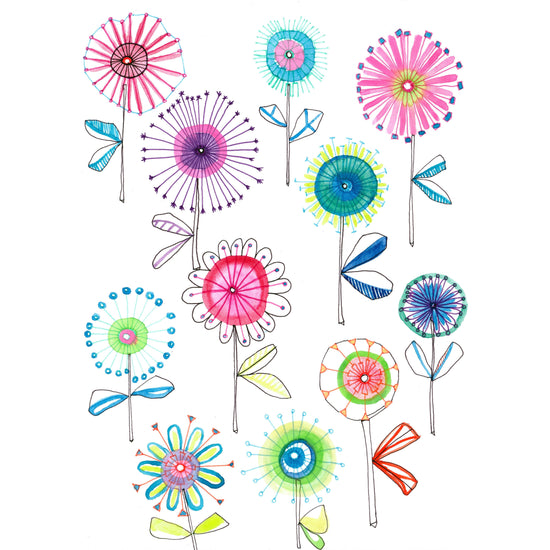 Flower Power - PRINTABLE Colouring In Sheet - Lordy Dordie Art
