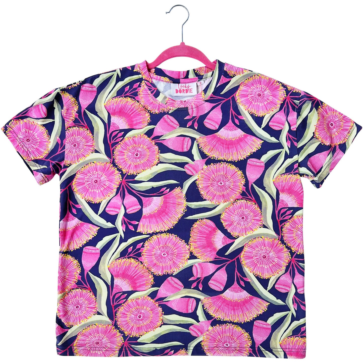Gum Blossoms (Navy) - OVER EASY TEE - Lordy Dordie Art