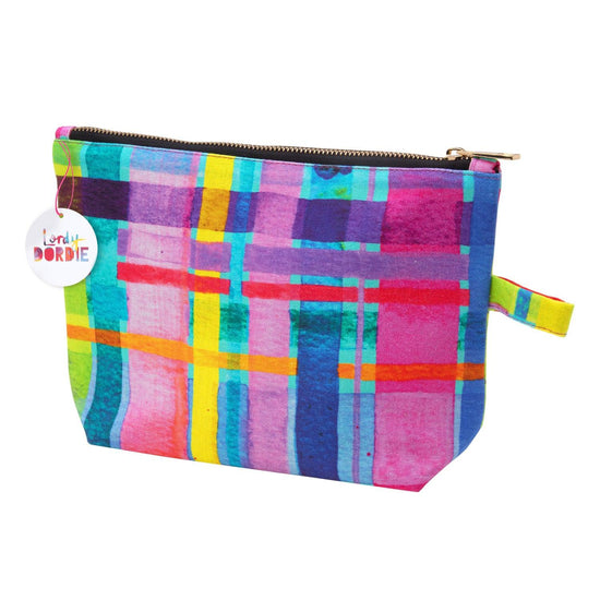 Art Cosmetic Bag - Rainbow Gingham - Lordy Dordie Art