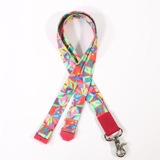 Load image into Gallery viewer, RAINBOW DAISES Lanyards - Ruby Olive x Lordy Dordie x Mrs Edgars COLLAB - Lordy Dordie Art
