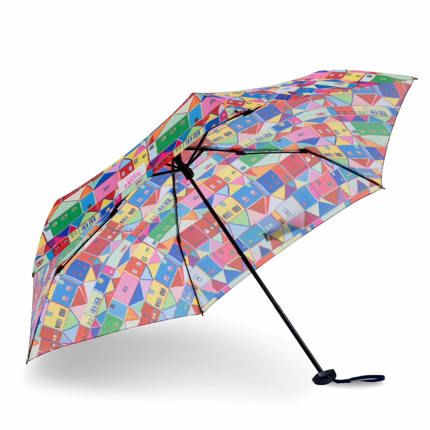Load image into Gallery viewer, Little Village - Compact Art Umbrella - Lordy Dordie Art
