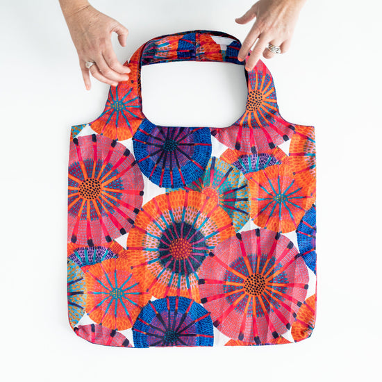 Load image into Gallery viewer, 3 TOTES for $50 DEAL - XLarge Foldaway Shopper Tote (random pick) - Lordy Dordie Art
