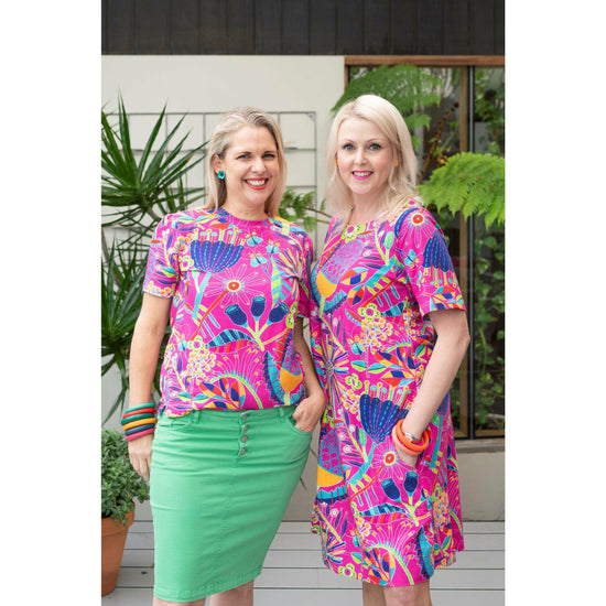 Wildflowers in Pink - MAY SWING DRESS - Lordy Dordie Art