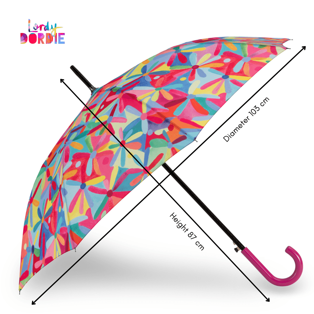 Load image into Gallery viewer, Rainbow Daisies - MAXI ART UMBRELLA - Lordy Dordie Art
