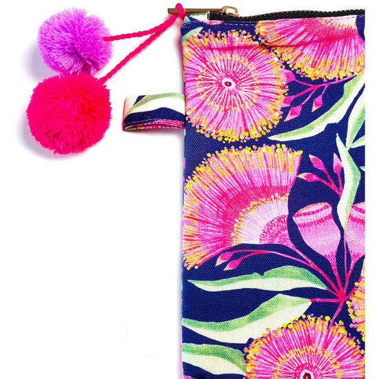 Art Clutch Bag - Gum Blossoms Navy - Lordy Dordie Art