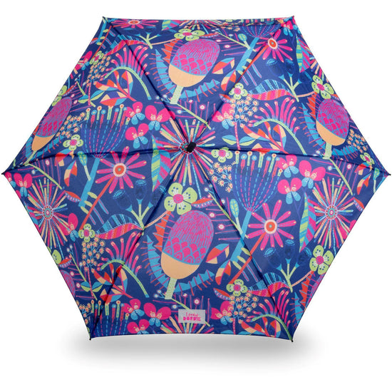 Load image into Gallery viewer, WILDFLOWERS in Navy - Compact Art Umbrella - Lordy Dordie Art
